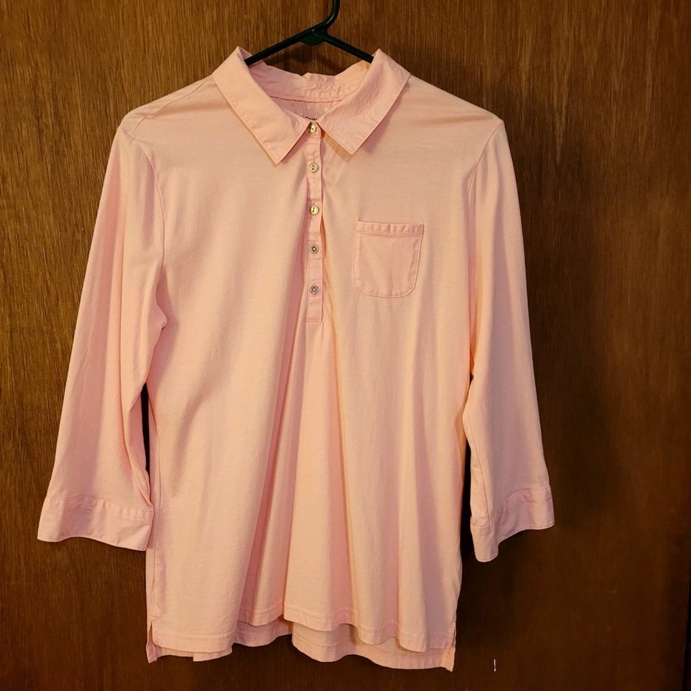 Croft and Barrow Shirt  Peach Size L